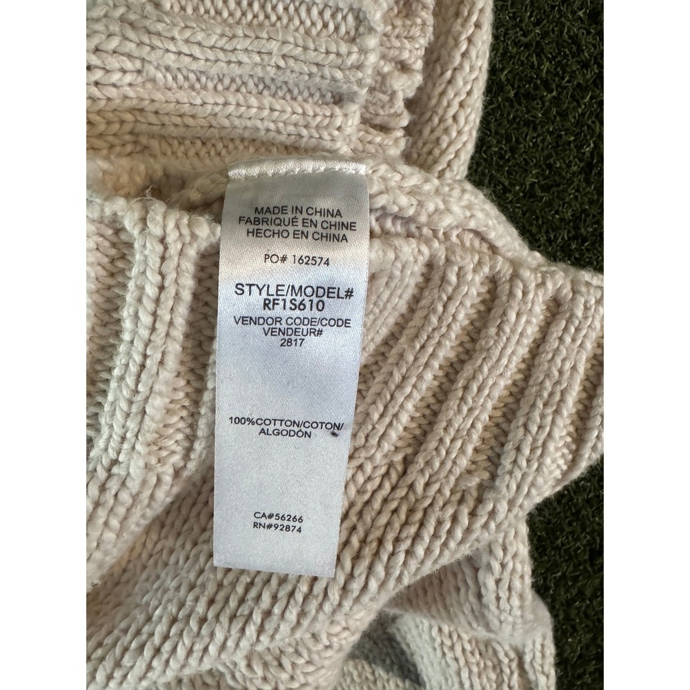 Splendid Star Knit Sweater Womens Small Cream Gray Cotton Chunky Pullover - Picture 7 of 11